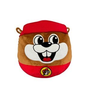 Buc-ee's Beaver Plush Pillow Round Mascot Stuffed Animal Brown Red PA-19626